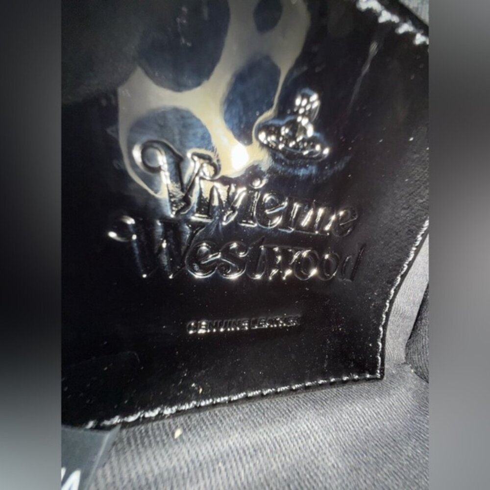 🆕 VIVIENNE WESTWOOD 🧿 NWOT Black Patent Leather Kelly Small Top Handle - AUTH - Picture 14 of 16